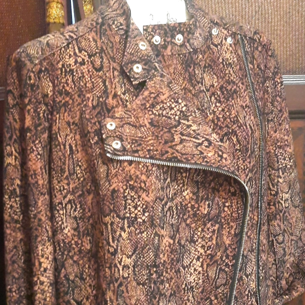 Python Print Moto Jacket  (NWNT) - Picture 8 of 15